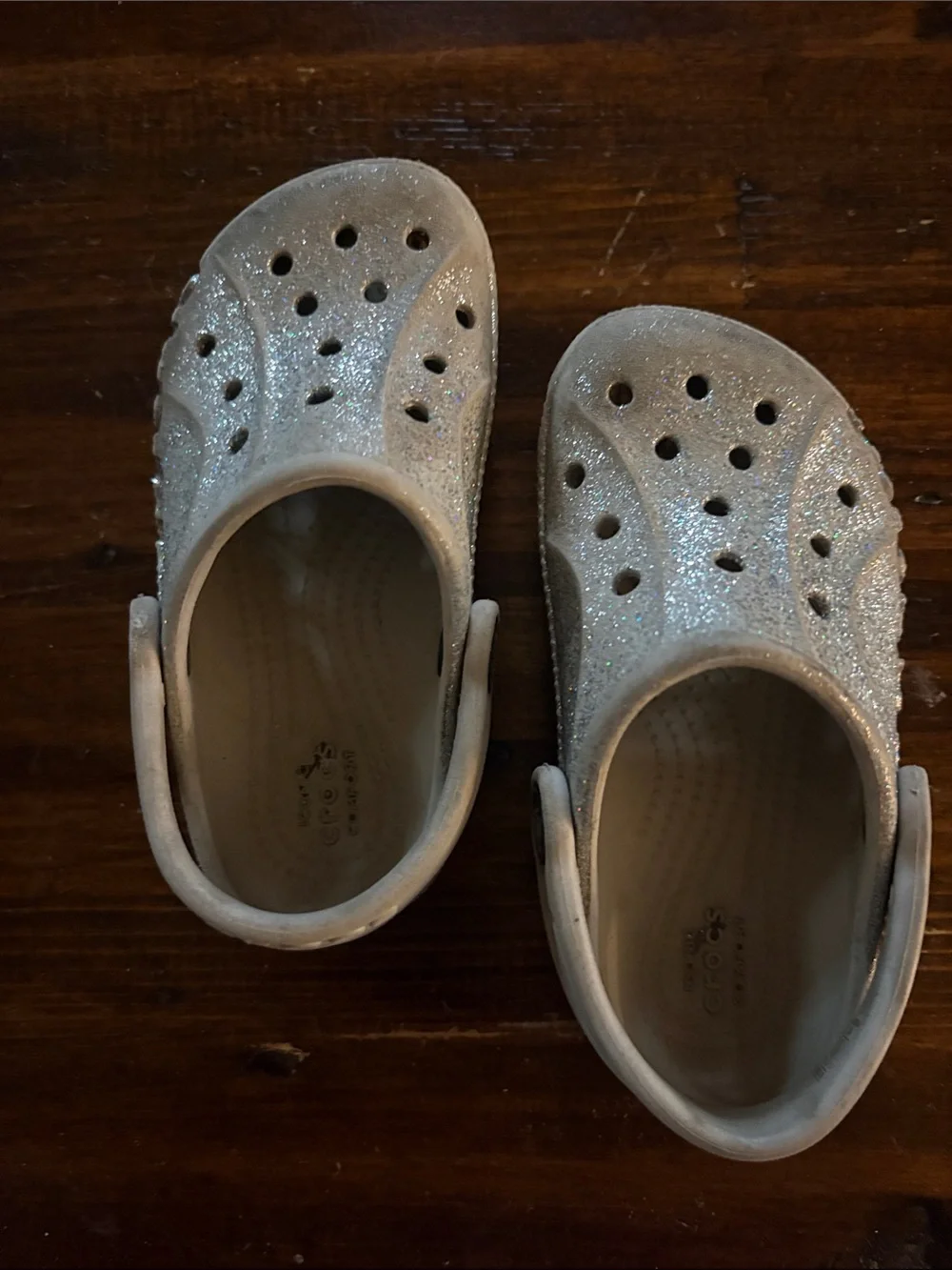 CROCS Kids Glitter Classic Clog - Silver Sparkle